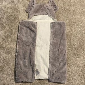 Faux fur baby elephant towel, name Liam